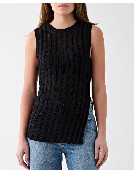 PERRY NERO SLEEVELESS SWEATER