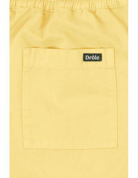 LIGHT YELLOW WASHED COTTON SHORTS