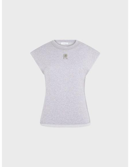 T-SHIRT GREY LOGO RABANNE