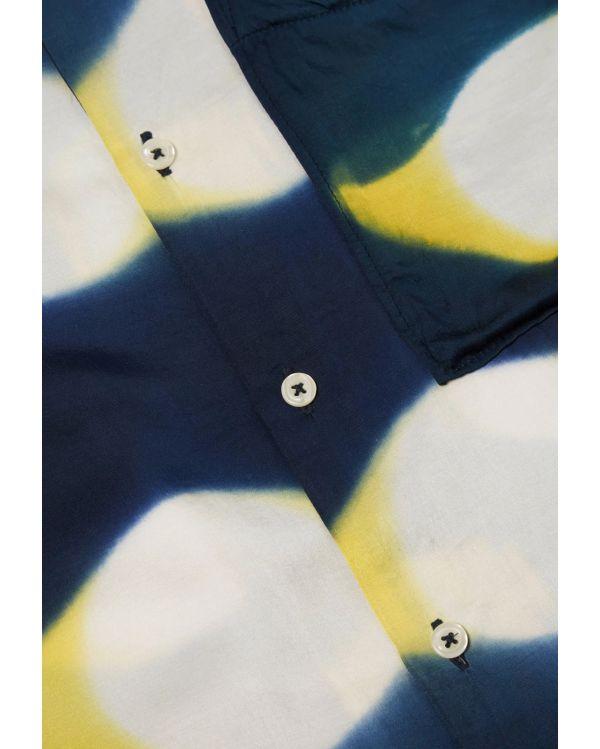 CHEMISE CAMP SHIRT NAVY/YELLOW TIE DYE