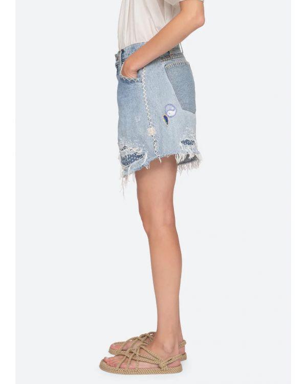 SHORT MARION DENIM BLUE