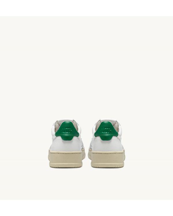 MEDALIST LOW MAN SNEAKERS WHITE AND GREEN LEATHER