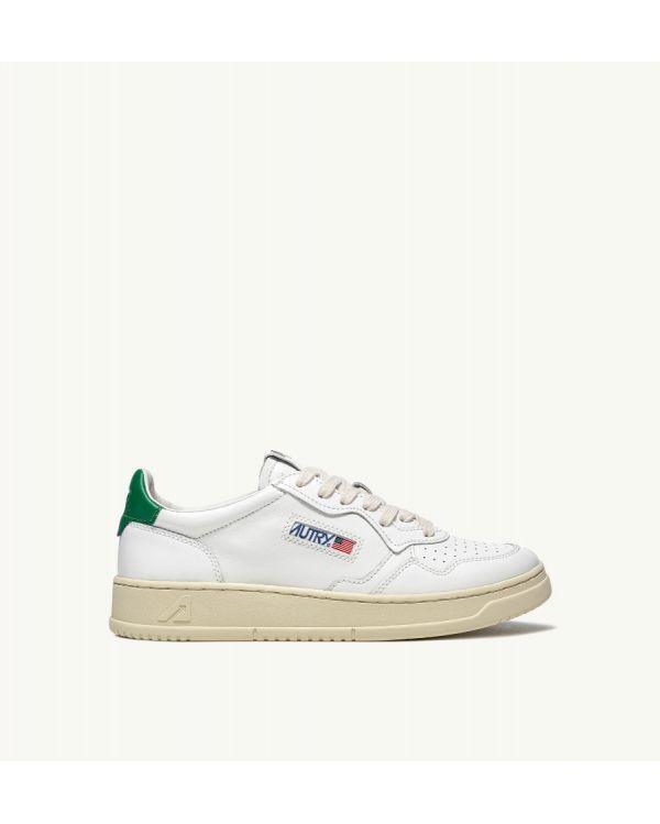 MEDALIST LOW MAN SNEAKERS WHITE AND GREEN LEATHER