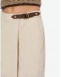 PALAZZO PANTS VISCOSE AND STRETCH LINEN SAND