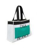 SAC KNIT SHOPPER WHITE & GREEN
