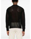 BLACK SEMI-TRANSPARENT EFFECT BOXY SWEATER