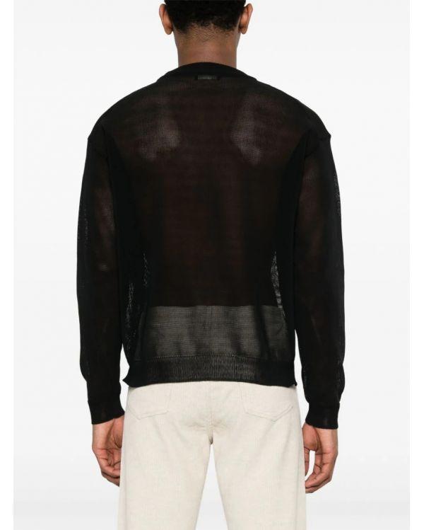 PULL BOXY EFFET SEMI-TRANSPARENT BLACK