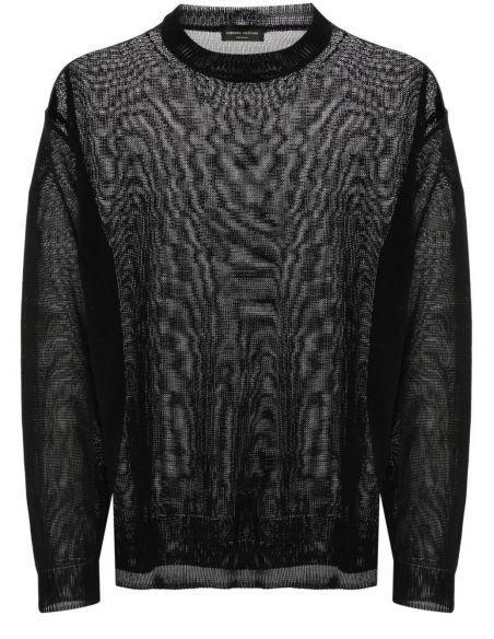 PULL BOXY EFFET SEMI-TRANSPARENT BLACK