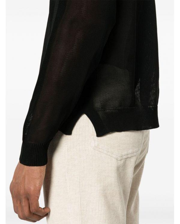PULL BOXY EFFET SEMI-TRANSPARENT BLACK