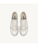 SNEAKERS PLATFORM LOW WOMEN CUIR BLANC ET ARGENT