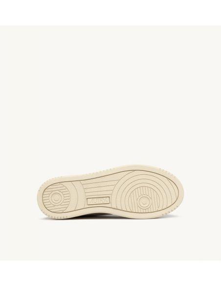 SNEAKERS PLATFORM LOW WOMEN CUIR BLANC ET ARGENT