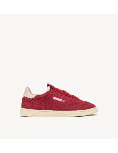 SNEAKERS FLAT LOW WOMEN SUEDE ROUGE ET POWDER PINK