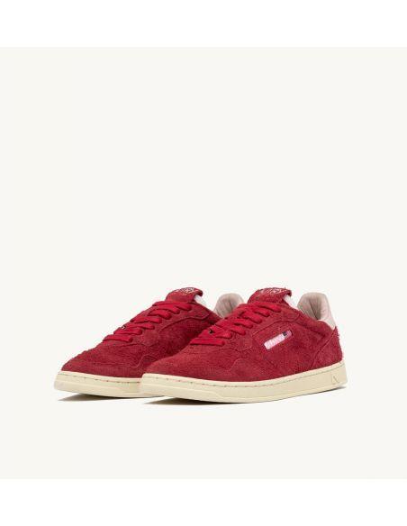 SNEAKERS FLAT LOW WOMEN SUEDE ROUGE ET POWDER PINK