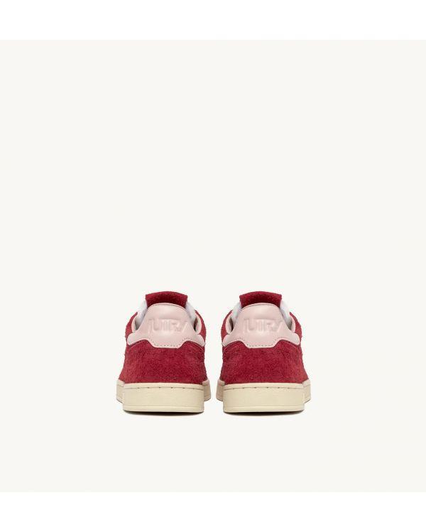 SNEAKERS FLAT LOW WOMEN SUEDE ROUGE ET POWDER PINK