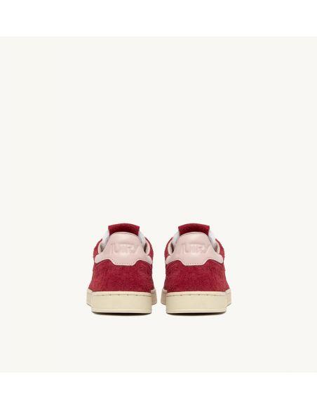SNEAKERS FLAT LOW WOMEN SUEDE ROUGE ET POWDER PINK
