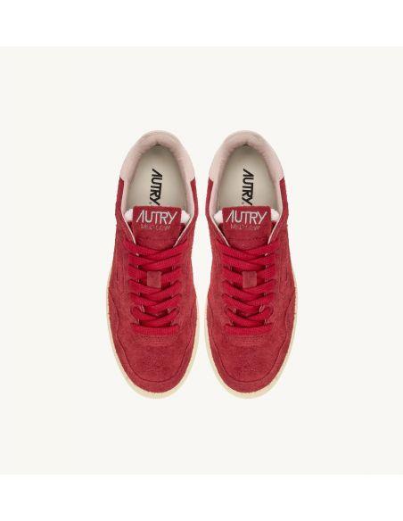 SNEAKERS FLAT LOW WOMEN SUEDE ROUGE ET POWDER PINK