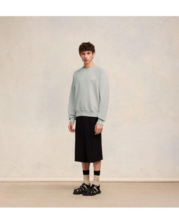 SWEATSHIRT AMI ALEXANDRE MATTIUSSI GRIS CENDRE CHINE