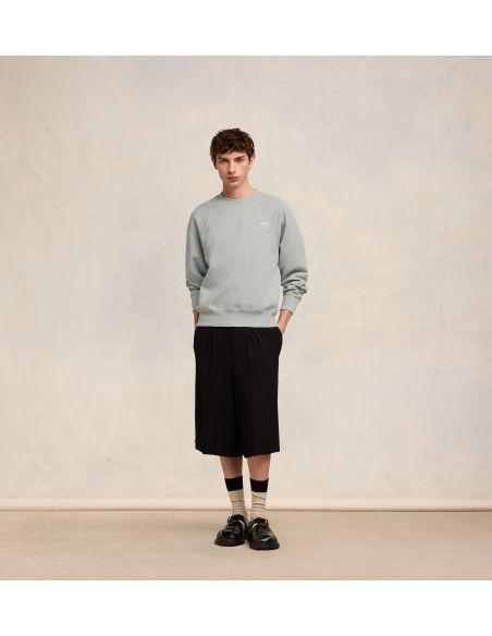 SWEATSHIRT AMI ALEXANDRE MATTIUSSI GRIS CENDRE CHINE
