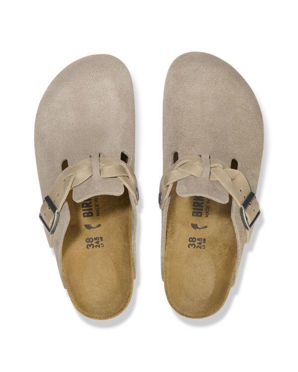 MULES BOSTON BRAIDED TAUPE