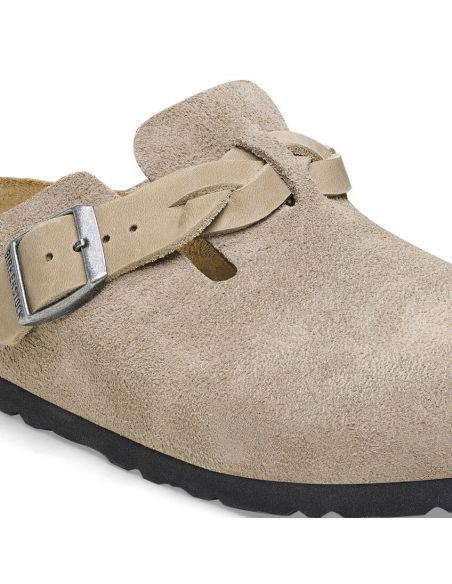 MULES BOSTON BRAIDED TAUPE