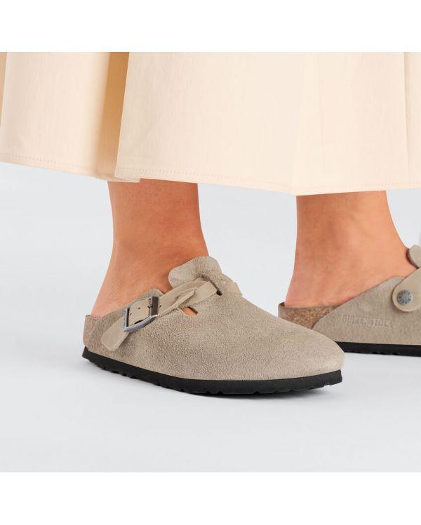 MULES BOSTON BRAIDED TAUPE