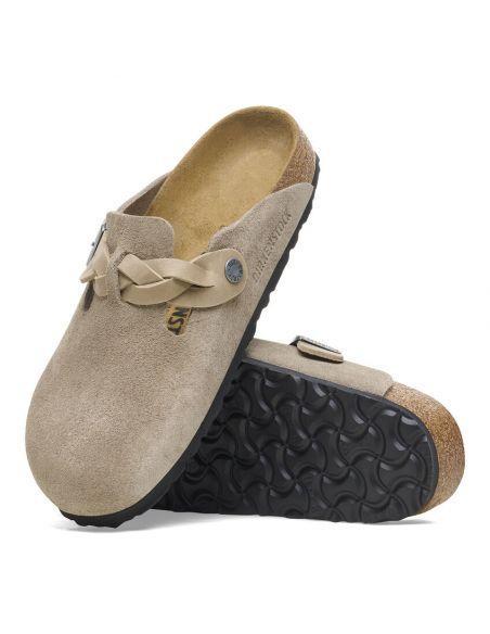 MULES BOSTON BRAIDED TAUPE