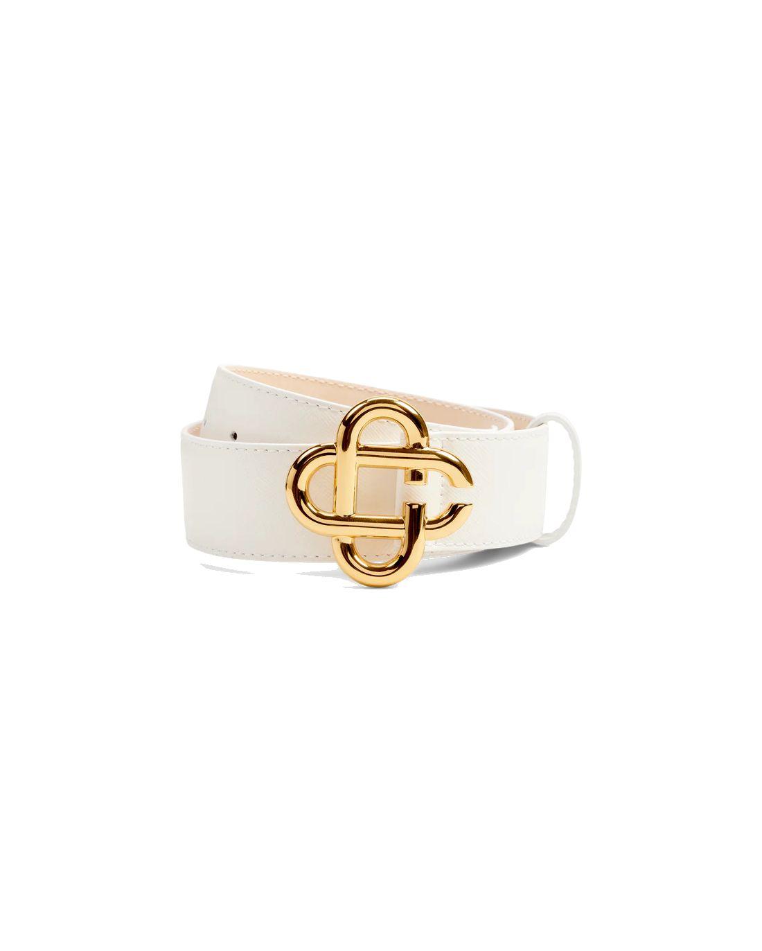 CEINTURE LOGO BUCKLE BELT WHITE Casablanca Paris Chez Maman Rouen