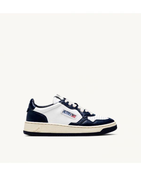 SNEAKERS MEDALIST LOW MAN LEATHER WHITE BLUE