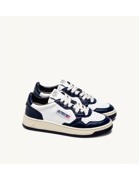 SNEAKERS MEDALIST LOW MAN LEATHER WHITE BLUE