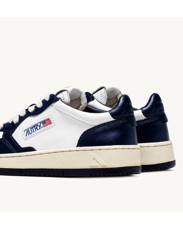 SNEAKERS MEDALIST LOW MAN LEATHER WHITE BLUE