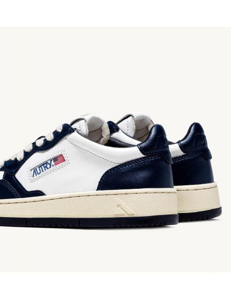 SNEAKERS MEDALIST LOW MAN LEATHER WHITE BLUE