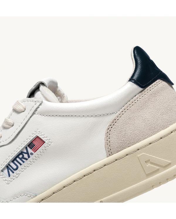 SNEAKERS MEDALIST LOW WOMEN LEATHER AND SUEDE WHITE BLUE