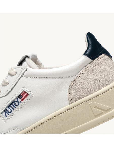 SNEAKERS MEDALIST LOW WOMEN LEATHER AND SUEDE WHITE BLUE