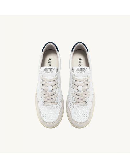 SNEAKERS MEDALIST LOW WOMEN LEATHER AND SUEDE WHITE BLUE