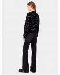 BLACK WOOL SWEATER WITH CRYSTAL DECOR