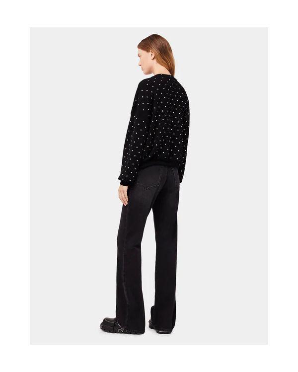 PULL EN LAINE NOIR ORNE DE CRISTAUX