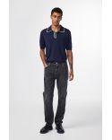 POLO A BOUTONS FOLKE 6584 DEEP BLUE