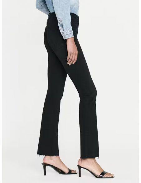 JEAN LE CROP MINI BOOT RAW FRAY BLACKTHORN