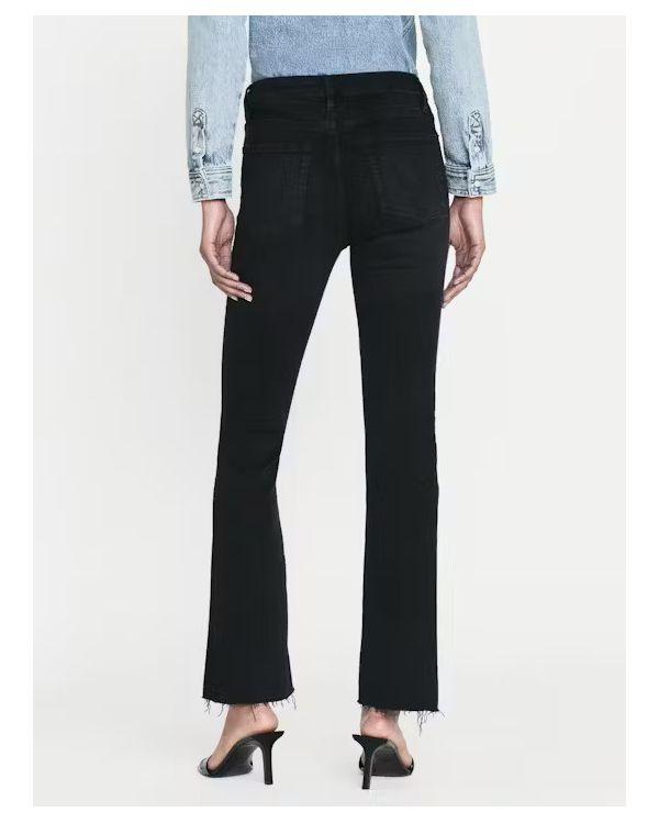 JEAN LE CROP MINI BOOT RAW FRAY BLACKTHORN
