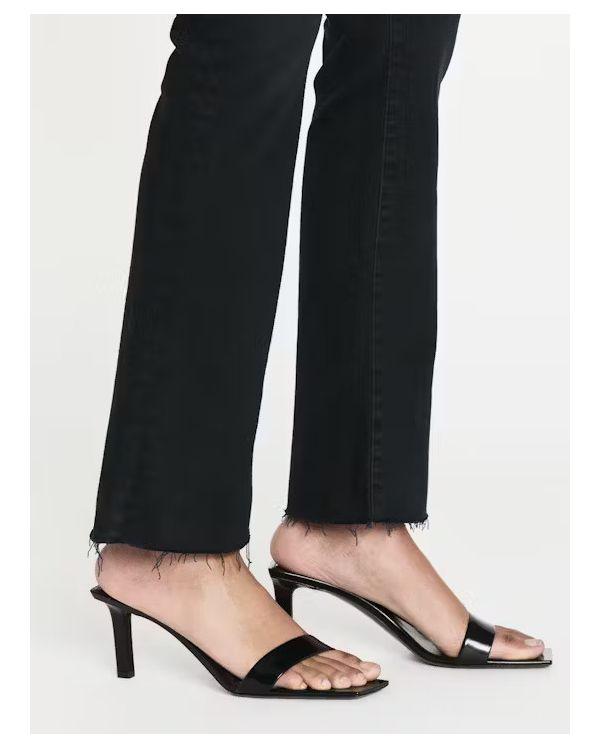 JEAN LE CROP MINI BOOT RAW FRAY BLACKTHORN