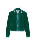 VESTE SCALLOPED TRACK JACKET LIGHT VELOUR EVERGREEN