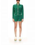 VESTE SCALLOPED TRACK JACKET LIGHT VELOUR EVERGREEN