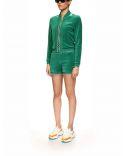VESTE SCALLOPED TRACK JACKET LIGHT VELOUR EVERGREEN