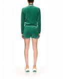 VESTE SCALLOPED TRACK JACKET LIGHT VELOUR EVERGREEN