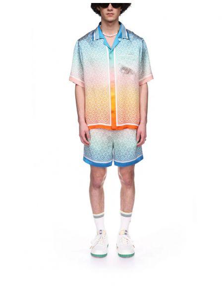 CHEMISE MANCHES COURTES GRADIENT MONOGRAM SILK