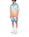 GRADIENT MONOGRAM SILK SHORT SLEEVE SHIRT