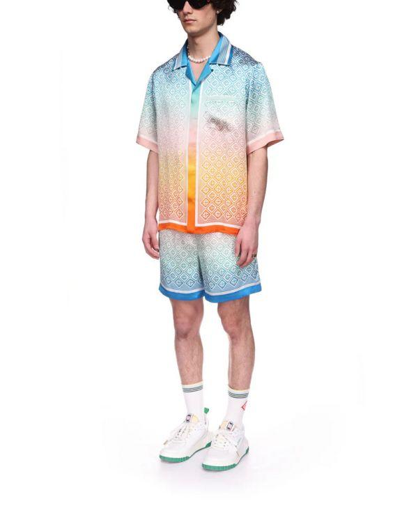 CHEMISE MANCHES COURTES GRADIENT MONOGRAM SILK
