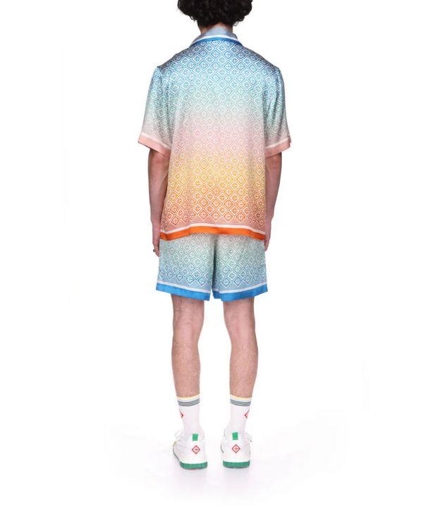 GRADIENT MONOGRAM SILK SHORT SLEEVE SHIRT 2