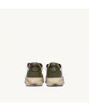 SNEAKERS SUPER VINTAGE LOW LEATHER WHITE, MILITARY GREEN AND BROWN