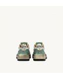 SNEAKERS SUPER VINTAGE LOW WOMEN MESH, LEATHER WHITE AND PASTEL GREEN